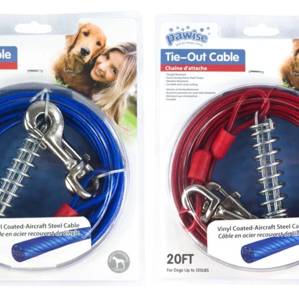 Anbindeleine aus Stahlseil mit Vinyl, 7 m – Pawise Tie Out Heavy Duty