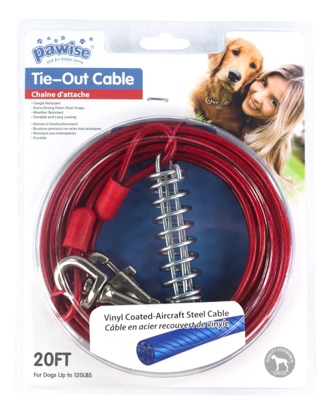 Anbindeleine aus Stahlseil mit Vinyl, 7 m – Pawise Tie Out Heavy Duty – Bild 2