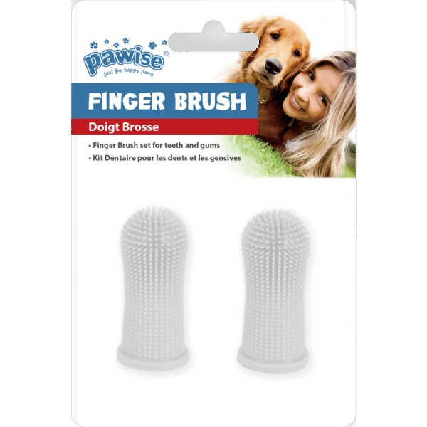 Silikon Fingerzahnbürste für Hunde, 2 Stück – Pawise Finger Brush