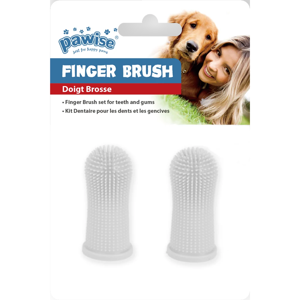 Silikon Fingerzahnbürste für Hunde, 2 Stück – Pawise Finger Brush – Bild 1