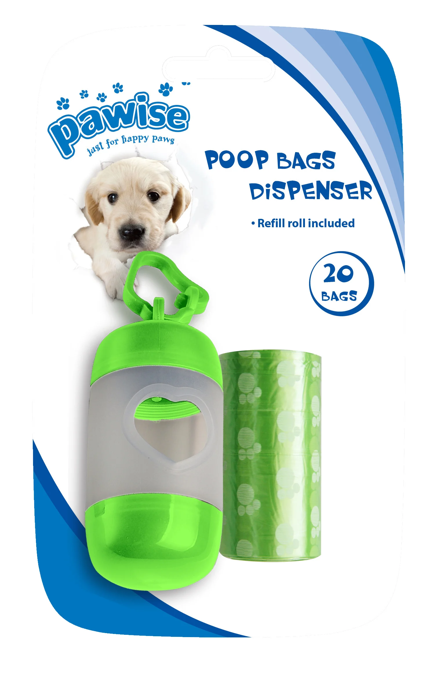 Kotbeutelspender mit 2 Rollen à 20 Beuteln, für Leine oder Hose – Pawise Poop Bag Dispenser – Bild 4