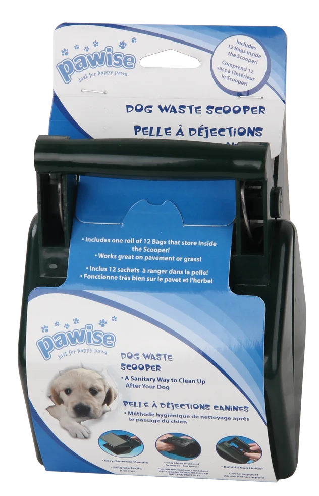 Hundekotschaufel für Gras und Gehwege, mit 12 Kotbeuteln, 13,6 x 19 cm – Pawise Waste Scooper – Bild 2