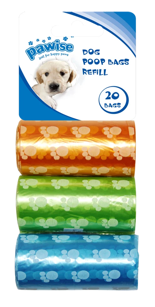 PAWI11596.png Kotbeutel Nachfüllpackung, 3 Rollen mit je 20 Stück – Pawise Refill Poop Bag 3-Pack – Bild 1