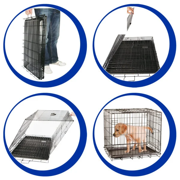 Faltbare Hundebox aus Stahldraht, 122 x 76 x 84 cm – Pawise Wire Dog Crate XXL