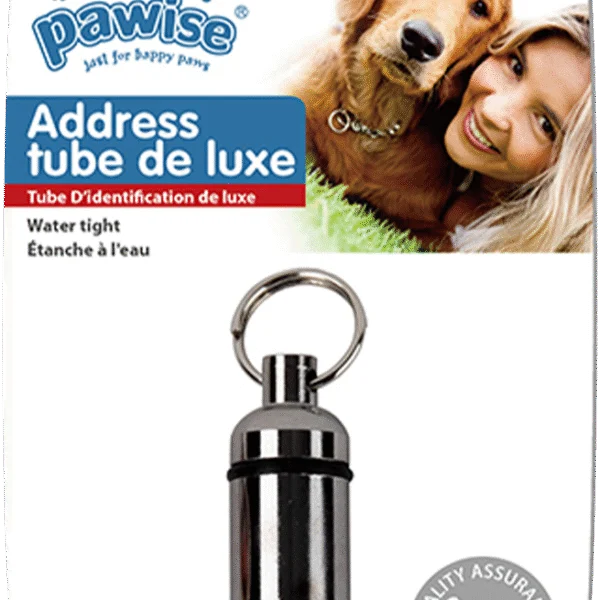 Adresshülse fürs Halsband, wasserdicht, 36 mm – Pawise Adresshülse De Luxe
