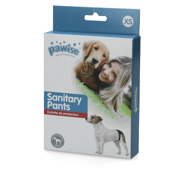 PAWI13030.png Läufigkeitshose für Hunde mit 1 Saugeinlage, Bauchumfang 16 bis 23 cm – Pawise Sanitary Pants XS – Bild 1