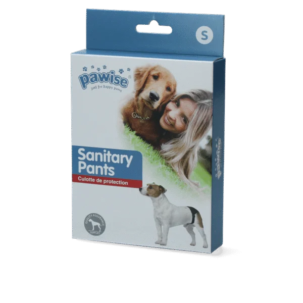 Läufigkeitshöschen für Hunde mit 1 Saugpad, Bauchumfang 24 bis 31 cm – Pawise Sanitary Pants S