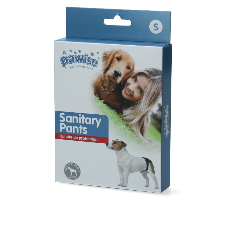 PAWI13031.png Läufigkeitshöschen für Hunde mit 1 Saugpad, Bauchumfang 24 bis 31 cm – Pawise Sanitary Pants S – Bild 1