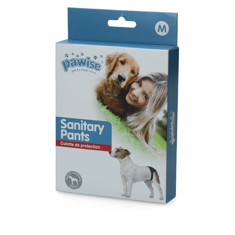 PAWI13032.png Läufigkeitshöschen für Hunde mit 1 Einwegeinlage, Bauchumfang 32 bis 39 cm – Pawise Sanitary Pants M – Bild 1
