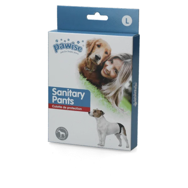 Läufigkeitshöschen für Hunde mit 1 Saugeinlage, Bauchumfang 40 bis 49 cm – Pawise Sanitary Pants L