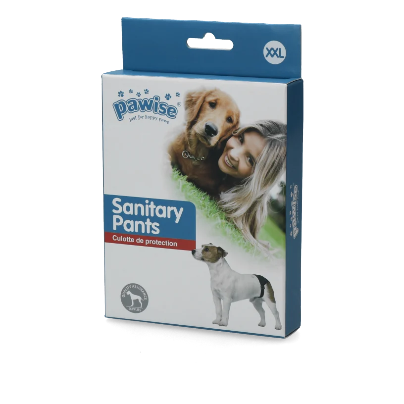 PAWI13035.png Läufigkeitshöschen für Hunde mit 1 Saugeinlage, Bauchumfang 60 bis 70 cm – Pawise Sanitary Pants XXL – Bild 1