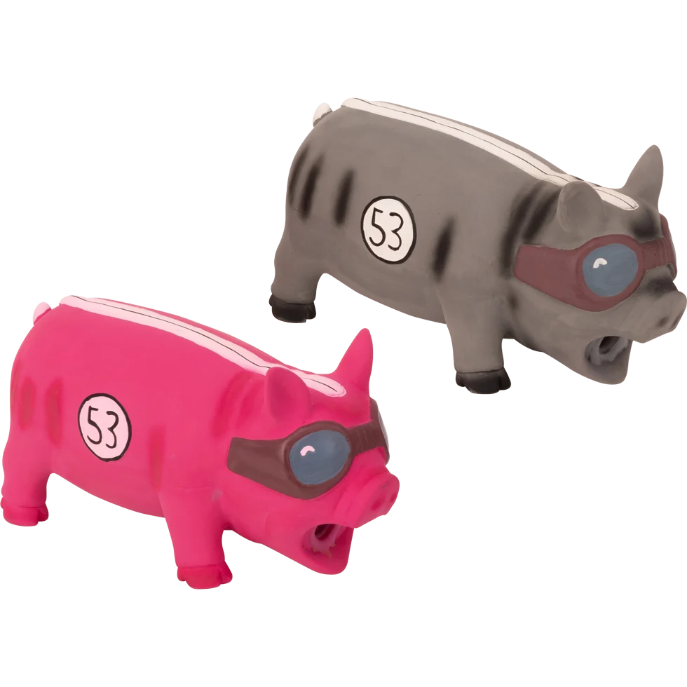 PAWI14040.png Hundespielzeug aus Latex, grunzendes Schwein 20 x 10 cm – Pawise Latex Pig Boss – Bild 1