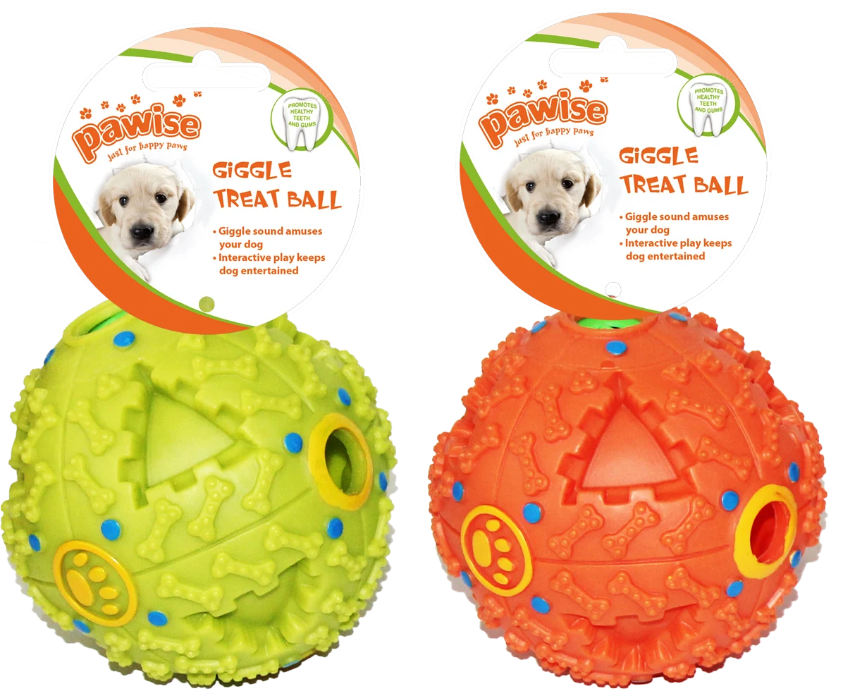 Futterball mit Kichergeräusch und Snacköffnung M – Pawise Giggle Treat Ball – Bild 1