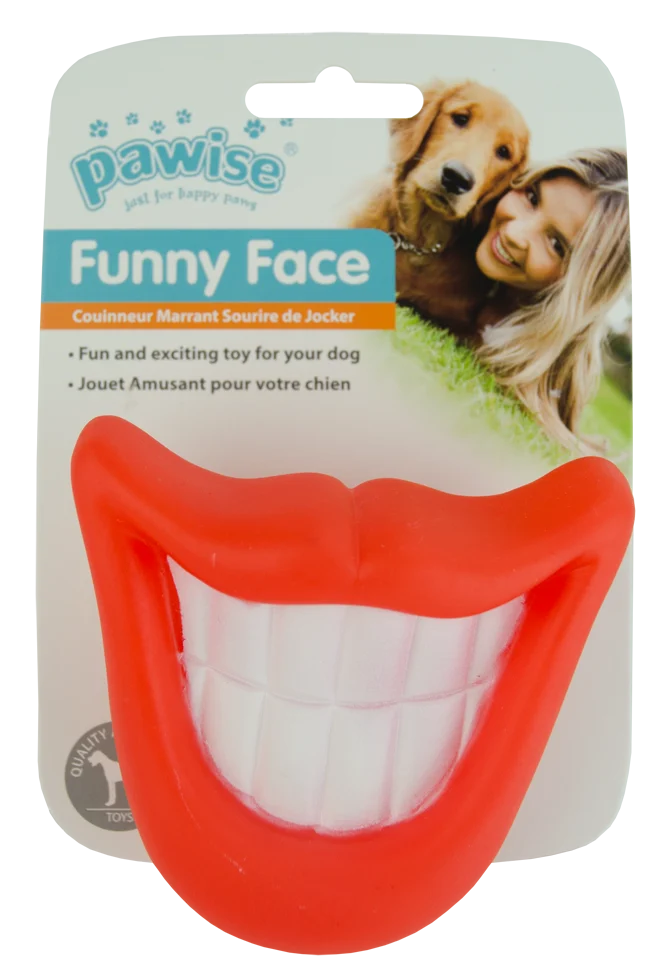 PAWI14113.png Hundespielzeug mit Quietscher für Selfies – Pawise Funny Face Big Tooth – Bild 1