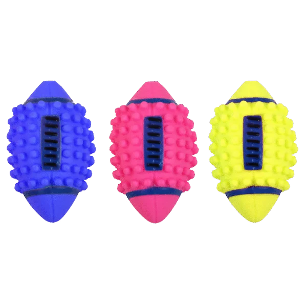 Vinyl Football Hundeball mit Quietscher, 12,5 cm – Pawise Vinyl spiky football