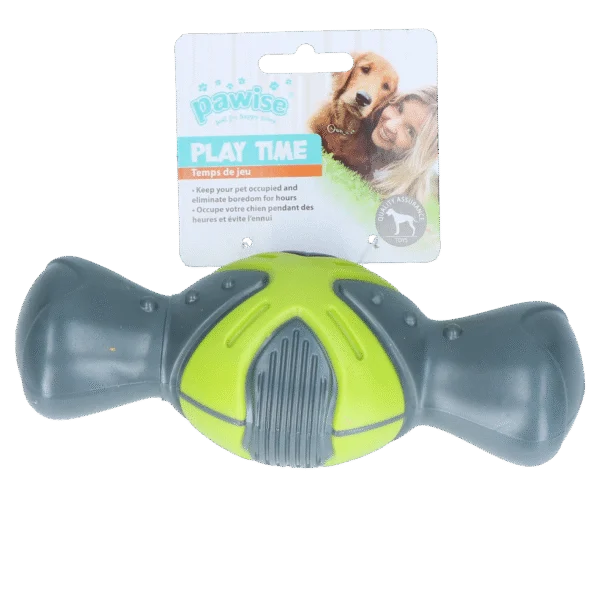 Quietschspielzeug für Hunde in Knochenform mit Rillen, 19 cm – Pawise Play Time Squeaky Bone