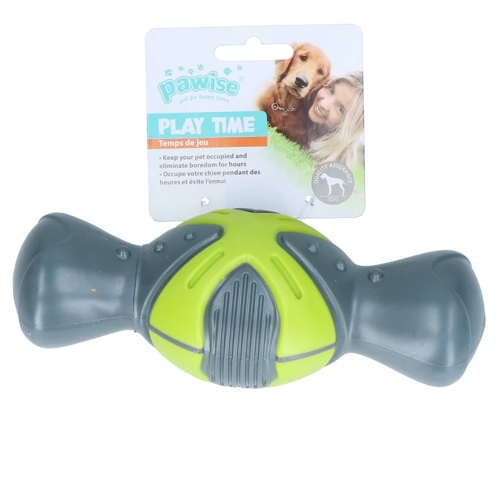 PAWI14464.png Quietschspielzeug für Hunde in Knochenform mit Rillen, 19 cm – Pawise Play Time Squeaky Bone – Bild 1