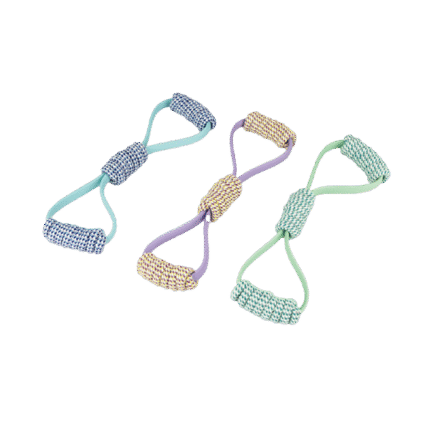 Zerrspielzeug für Hunde aus Seil und Kunststoff in Achterform, sortiert – Pawise Play-N-Tug Rope 8