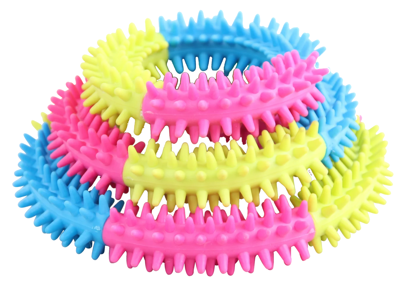 Hundespielring in Regenbogenfarben – Pawise Rainbow World Ring M – Bild 2