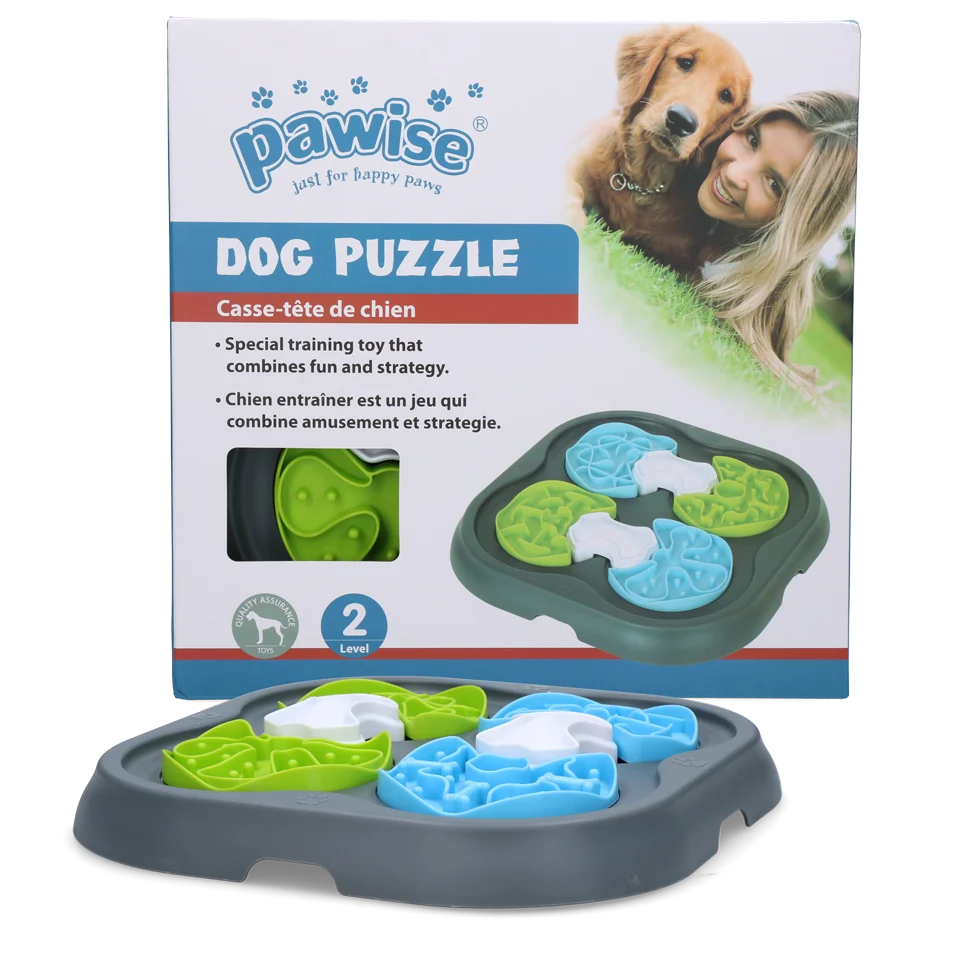 Hundepuzzle mit verschiebbaren Abdeckungen, 34 x 34 cm – Pawise Dog Puzzle – Bild 1