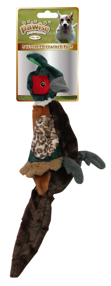 PAWI15075.png Hundespielzeug Fasan S, ungefüllt, mit Quietscher, 37 cm – Pawise Stuffless Feather Pals – Bild 1