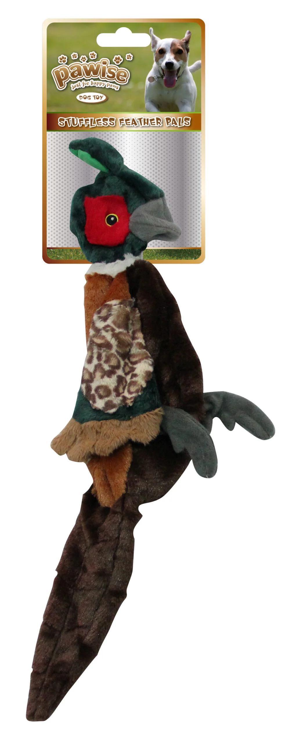 Hundespielzeug Fasan L, ungefüllt, mit Quietscher, 52 cm – Pawise Stuffless Feather Pals – Bild 1
