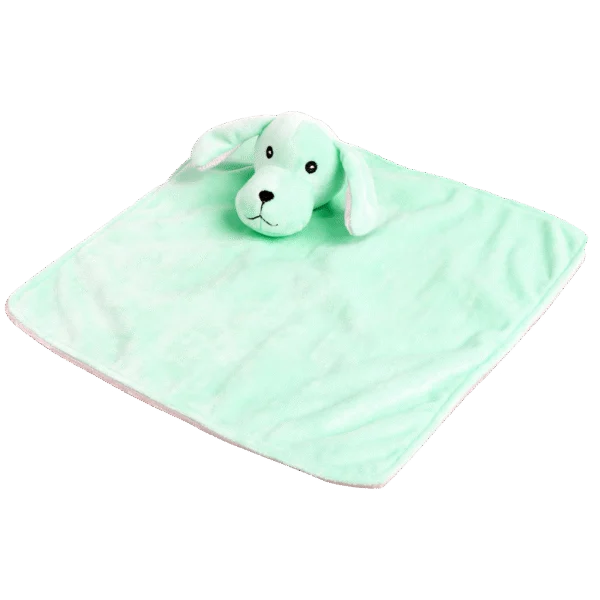 Welpen Kuscheldecke mit Kuscheltier und Quietscher, farblich sortiert – Pawise Puppy Life Blanket Toy