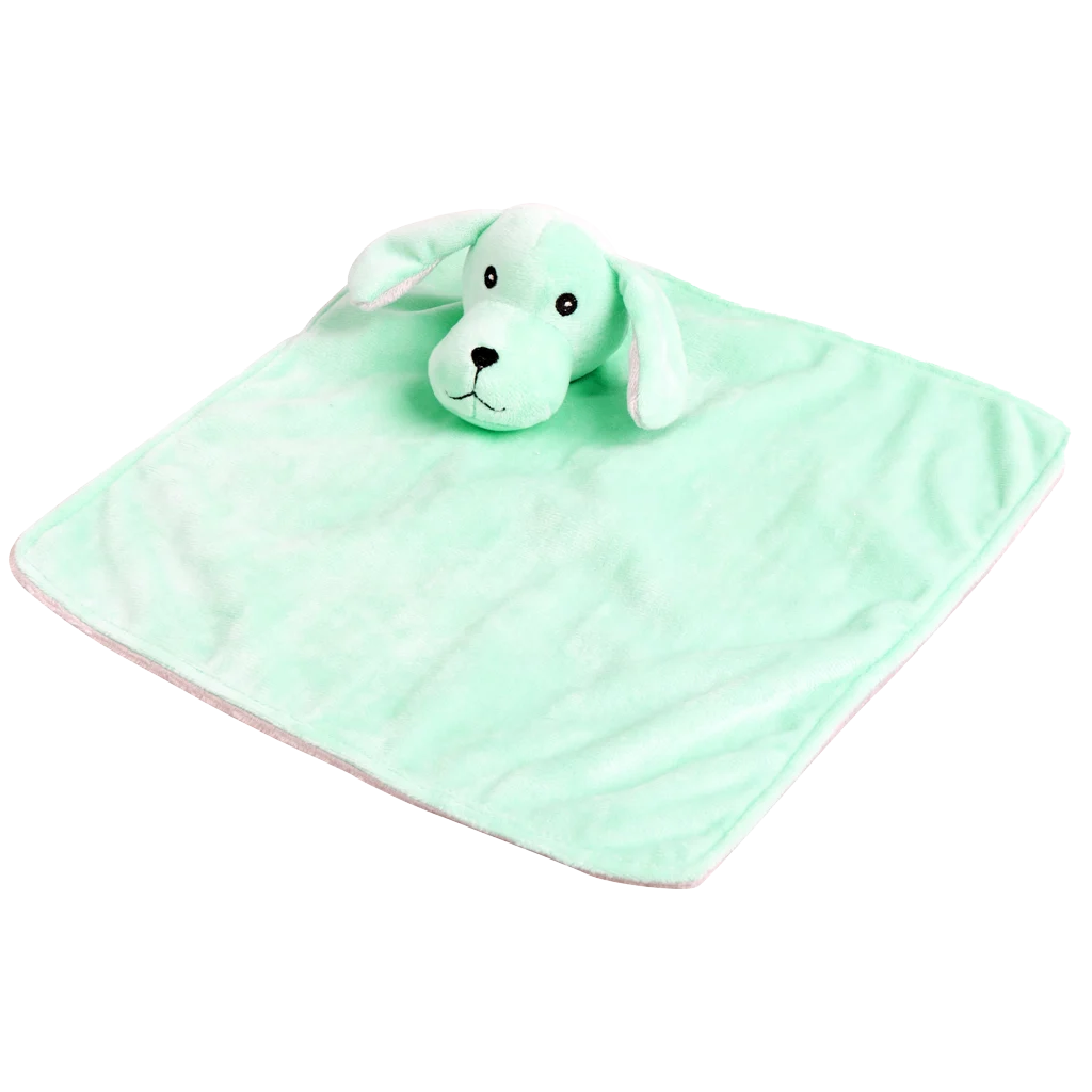 PAWI15284.png Welpen Kuscheldecke mit Kuscheltier und Quietscher, farblich sortiert – Pawise Puppy Life Blanket Toy – Bild 1