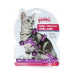 Katzengeschirr mit Leine S, assortiert in Rosa oder Lila – Pawise Kitten Harness With Leash – Bild 3