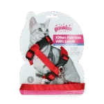 Katzengeschirr mit Leine, L, assortiert in Rot oder Blau – Pawise Kitten Harness With Leash – Bild 2