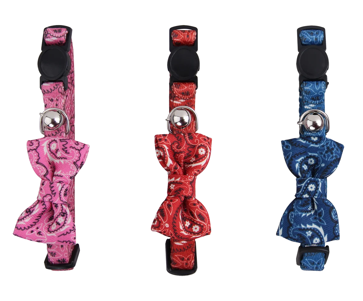 Katzenhalsband mit Schleife Rot – Pawise Cat Collar With Bowknot – Bild 2
