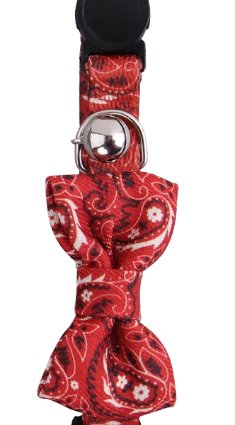 Katzenhalsband mit Schleife Rot – Pawise Cat Collar With Bowknot