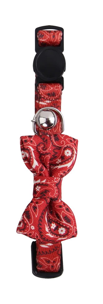 Katzenhalsband mit Schleife Rot – Pawise Cat Collar With Bowknot – Bild 1
