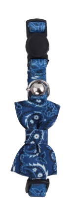 Katzenhalsband mit Schleife, blau – Pawise Cat Collar With Bowknot