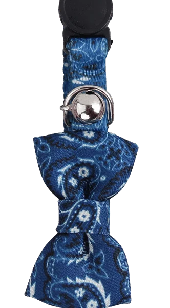 Katzenhalsband mit Schleife, blau – Pawise Cat Collar With Bowknot