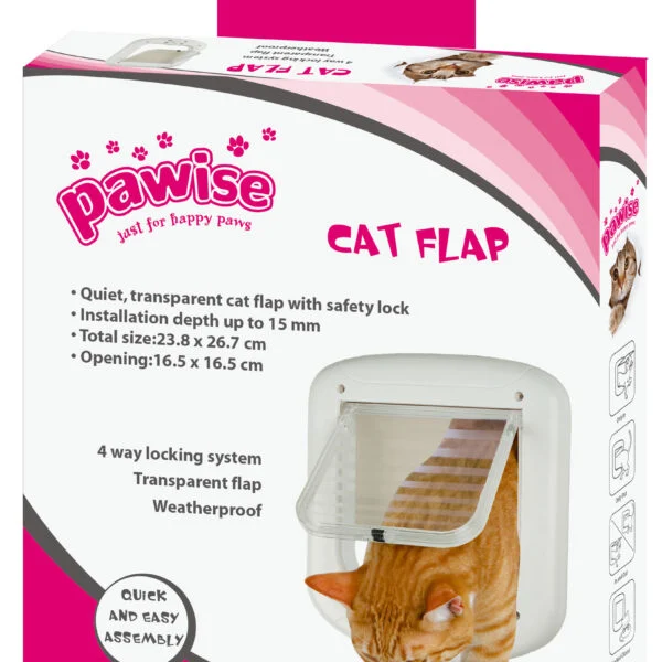 Katzenklappe mit 4 Einstellungen, 23,8 x 26,7 cm – Pawise