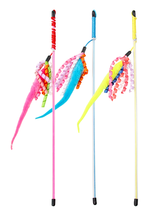 PAWI28091.png Katzenangel mit weicher Schlange, Stab 45,5 cm – Pawise Cat Teaser Snake – Bild 1
