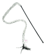 Katzenangel mit Plüschschwanz und Federn, Stab 46 cm – Pawise Cat Teaser Plush Tail – Bild 2