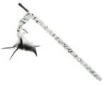 Katzenangel mit Plüschschwanz und Federn, Stab 46 cm – Pawise Cat Teaser Plush Tail