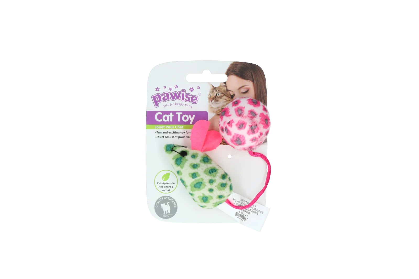 Katzenspielzeug Set mit Maus und Ball, Katzenminze, 2 Stück – Pawise Cat Toy - Mice & Ball – Bild 4