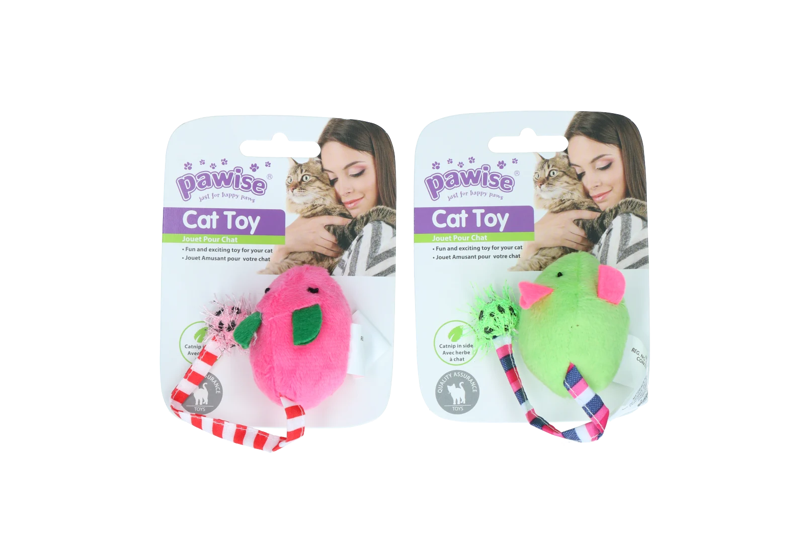 Plüschmaus mit Katzenminze und Knistergeräusch, 16 cm – Pawise Plush Mice Toy – Bild 1