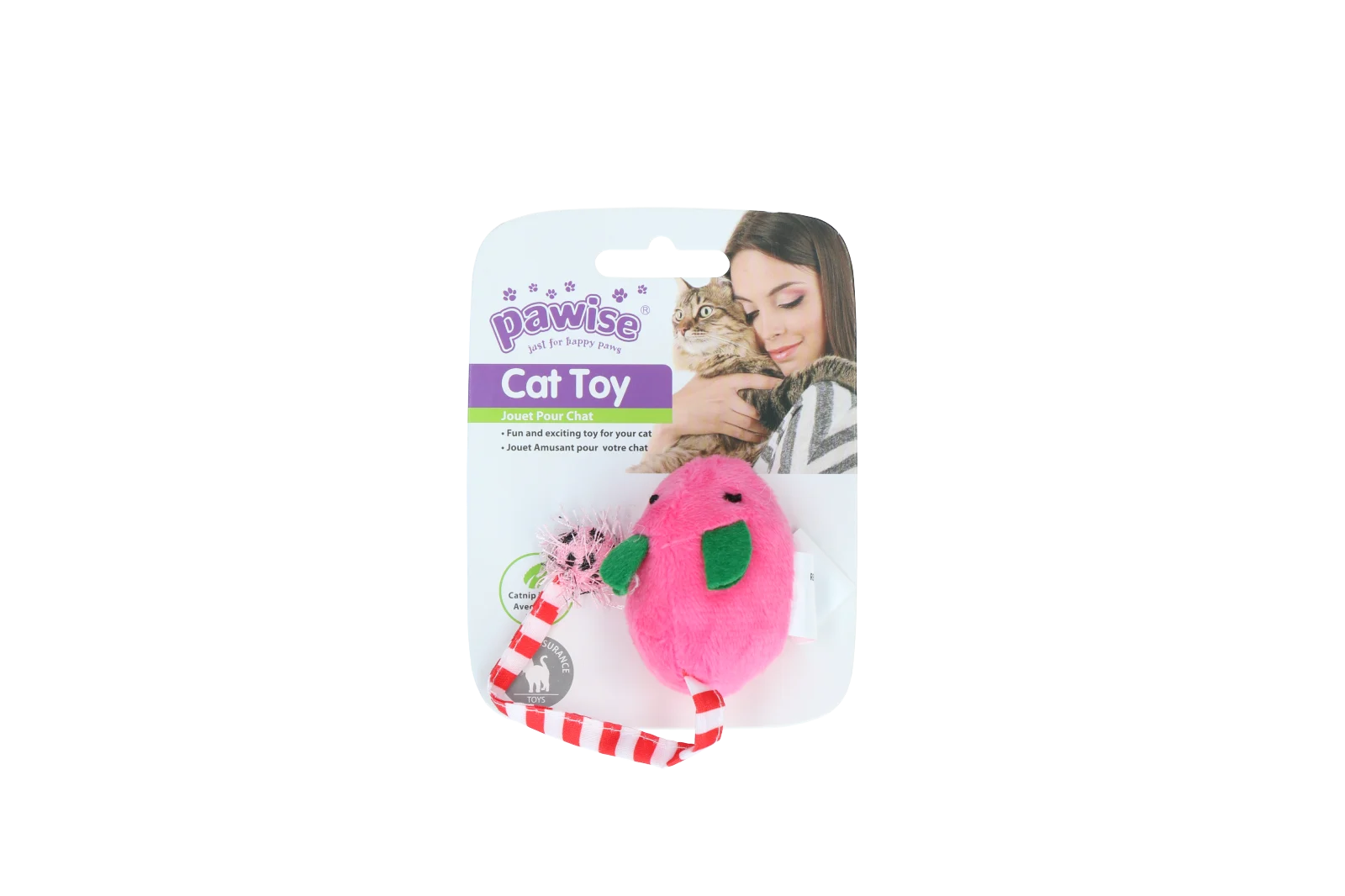 Plüschmaus mit Katzenminze und Knistergeräusch, 16 cm – Pawise Plush Mice Toy – Bild 3