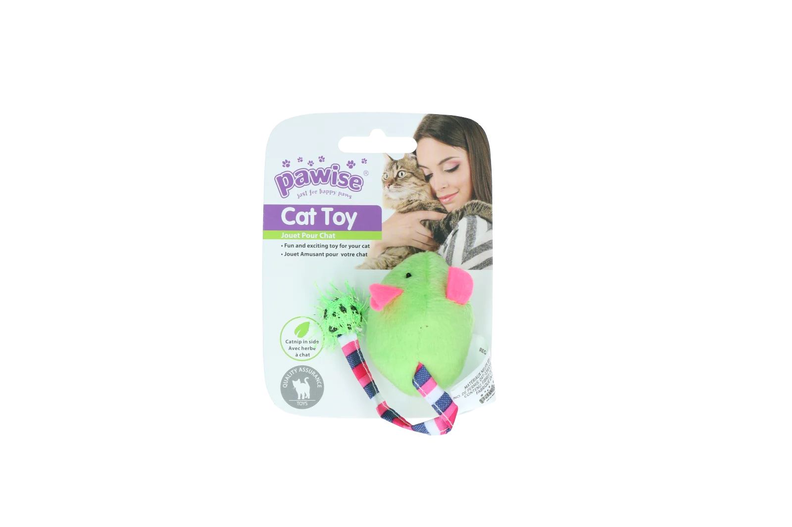 Plüschmaus mit Katzenminze und Knistergeräusch, 16 cm – Pawise Plush Mice Toy – Bild 2