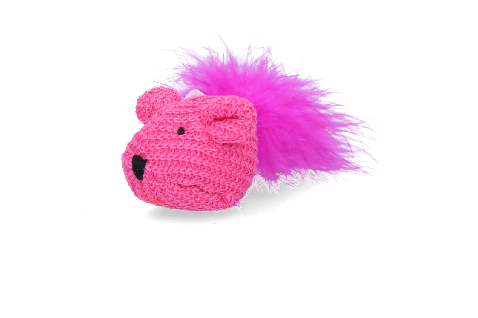 Spielmaus mit Catnip und Federn, 14 cm – Pawise Cat Toy Wool Mouse – Bild 5