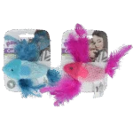 Katzenspielzeug Fisch mit Katzenminze und Federn – Pawise 100% Catnip Toy Fisch