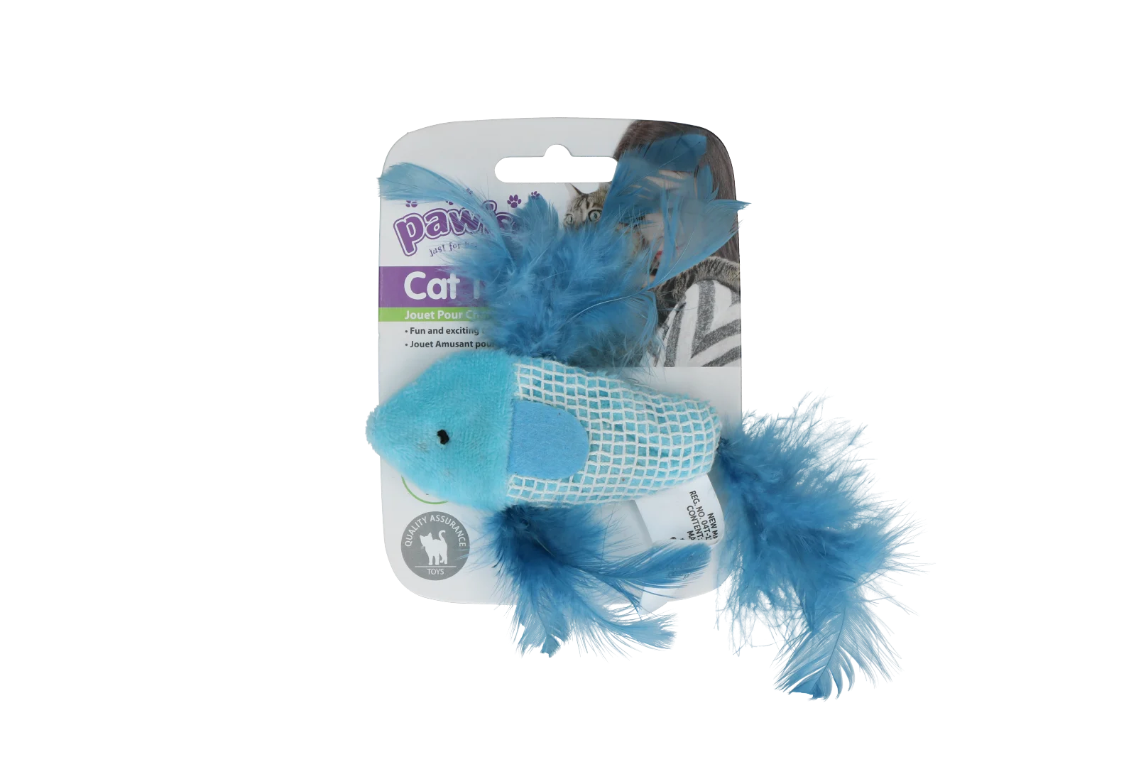 Katzenspielzeug Fisch mit Katzenminze und Federn – Pawise 100% Catnip Toy Fisch – Bild 3