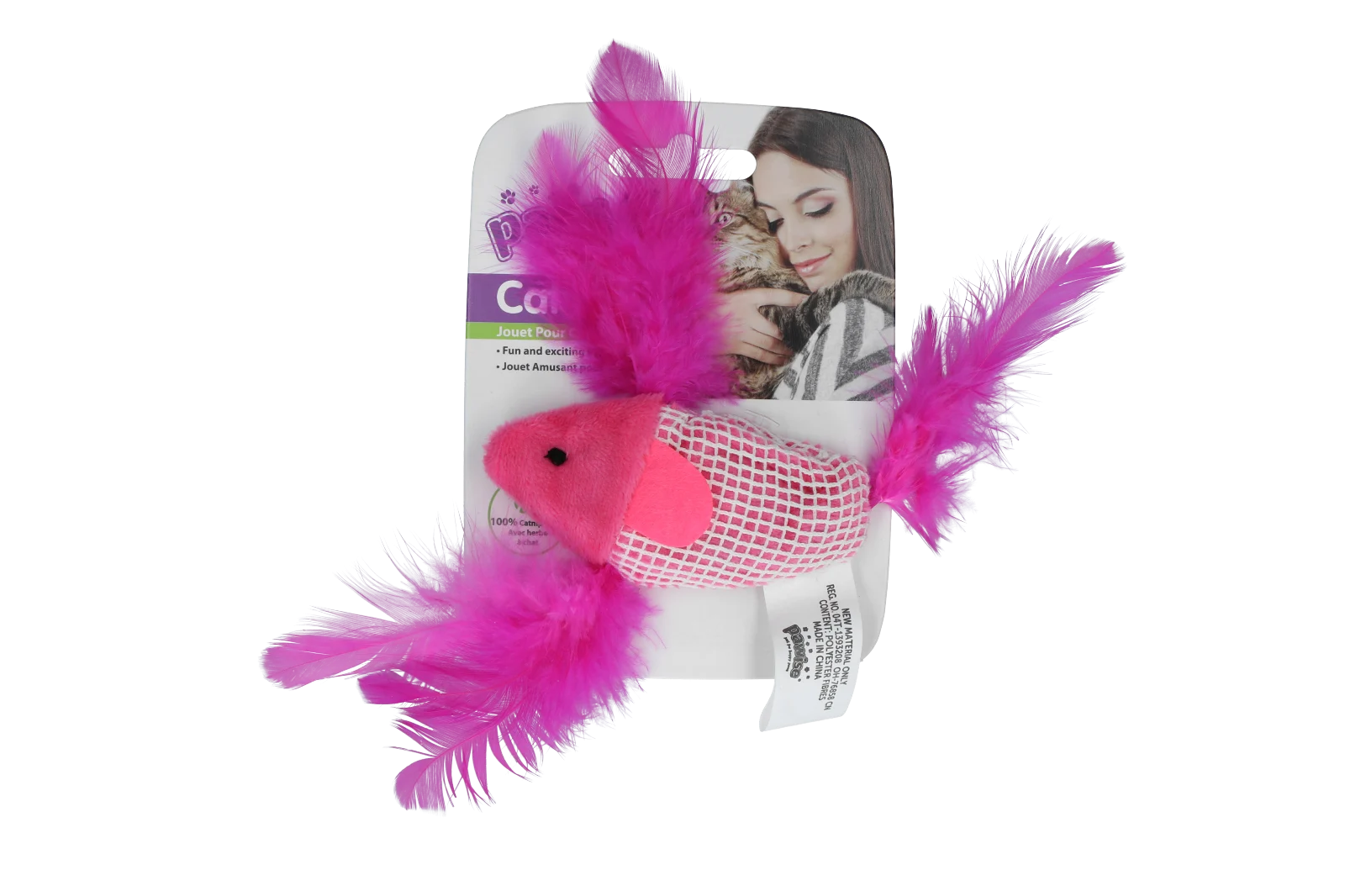 Katzenspielzeug Fisch mit Katzenminze und Federn – Pawise 100% Catnip Toy Fisch – Bild 2
