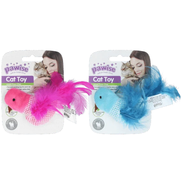 Vogelspielzeug für Katzen mit Katzenminze und Federn – Pawise 100% Catnip Toy Vogel