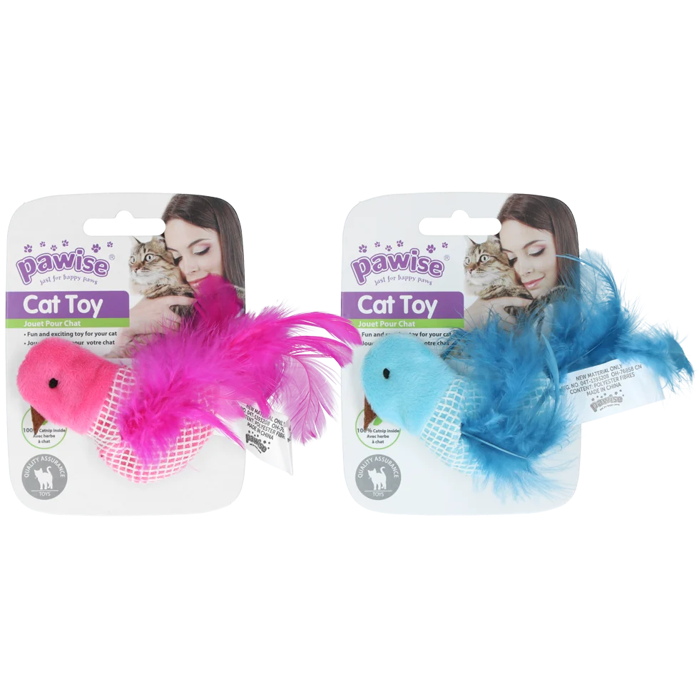 PAWI28186.png Vogelspielzeug für Katzen mit Katzenminze und Federn – Pawise 100% Catnip Toy Vogel – Bild 1
