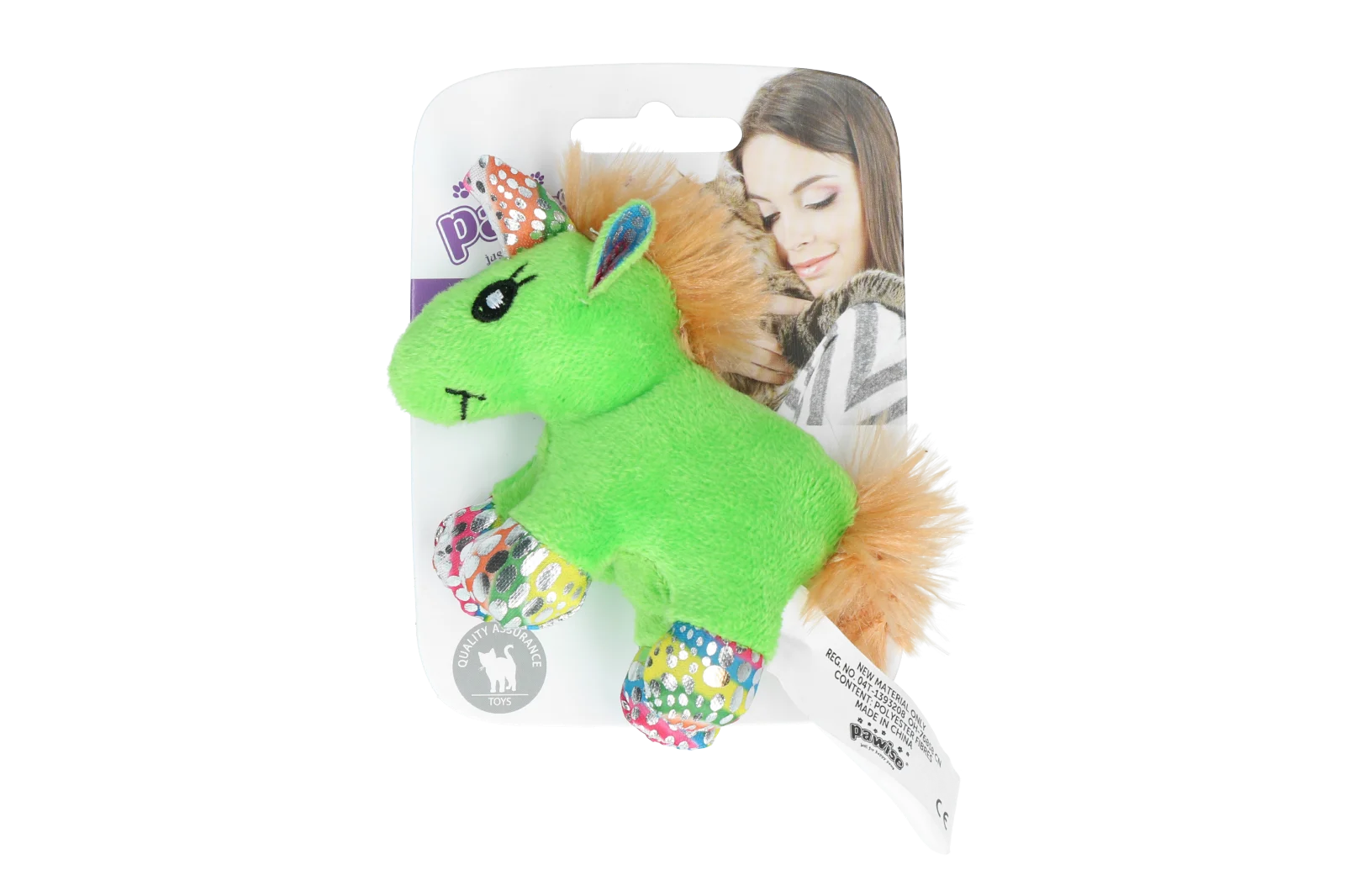 Katzenspielzeug zum Kuscheln mit Katzenminze und Federn, 12 x 8 cm – Pawise meow meow life Unicorn – Bild 4